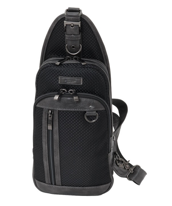 合皮切り替え ボディバッグ 詳細画像 グレー 1