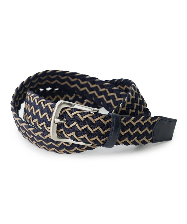 レザーミックス イタリアンメッシュベルト 詳細画像 ネイビー 1