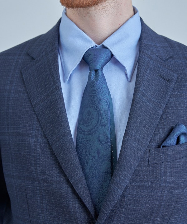 シャドーペイズリー&times;ドット柄シルクネクタイ 詳細画像 6