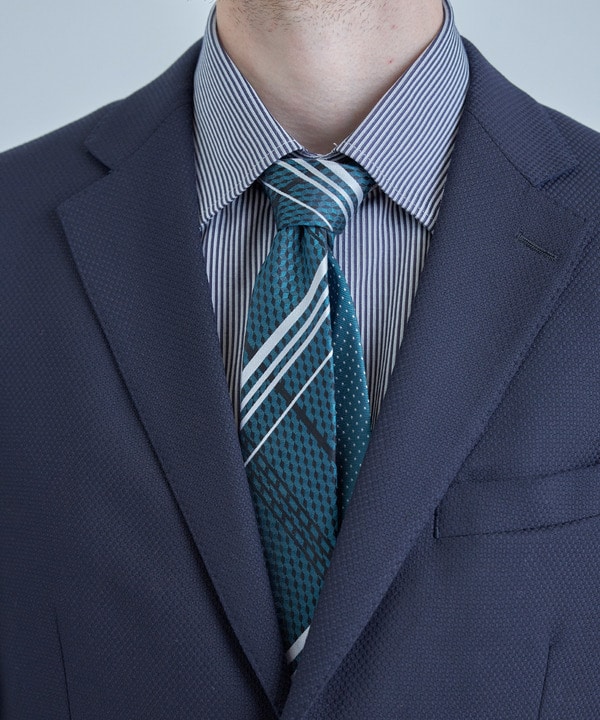 チェックxドット柄シルクネクタイ 詳細画像 3