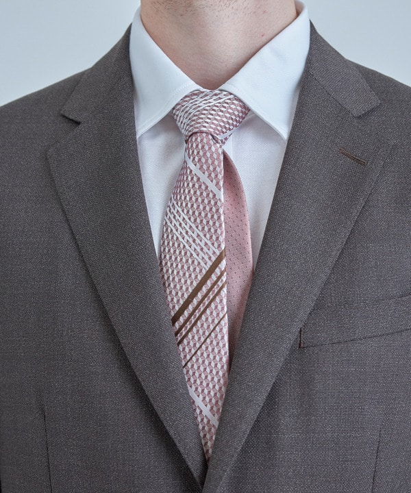 チェックxドット柄シルクネクタイ 詳細画像 4