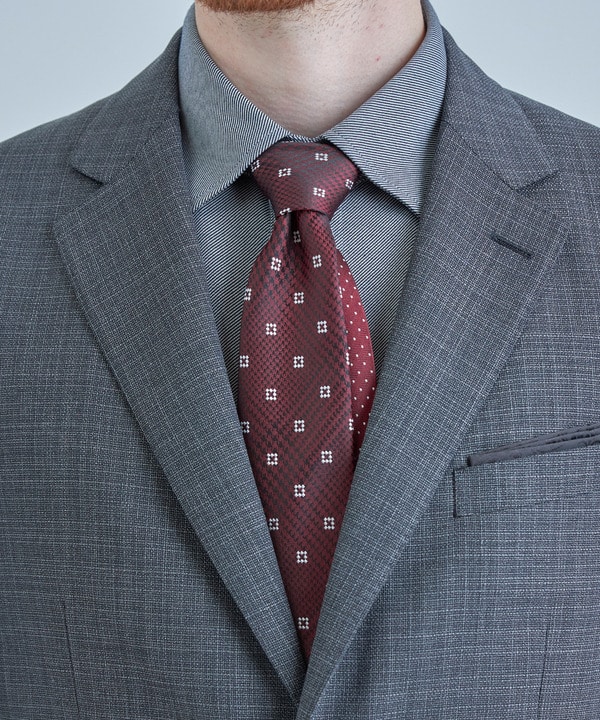 小紋グレンチェックxドット柄シルクネクタイ 詳細画像 6