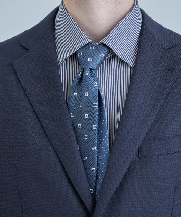 小紋グレンチェックxドット柄シルクネクタイ 詳細画像 8