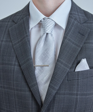 ジオメトリック柄xシャドー千鳥柄シルクネクタイ