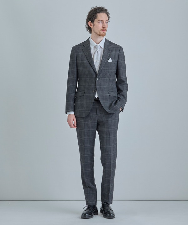 ジオメトリック柄xシャドー千鳥柄シルクネクタイ 詳細画像 1