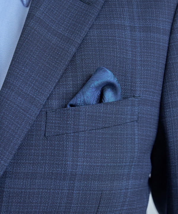 シャドーペイズリー柄シルクチーフ 詳細画像 ターコイズ 1