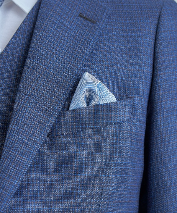 ジオメトリック柄シルクチーフ 詳細画像 ブルー 1