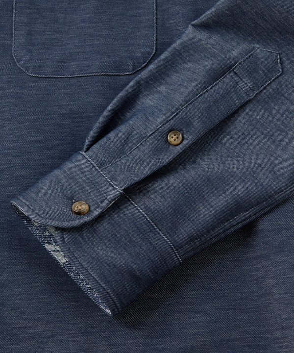 デニムジャージ シャツブルゾン＜ストレッチ＞ 詳細画像 4