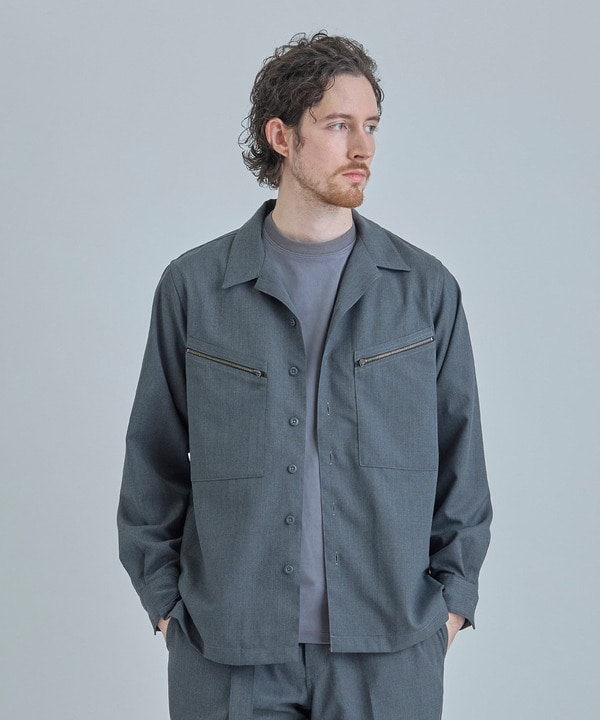 ウールツイル オープンカラーワークシャツ 詳細画像 1