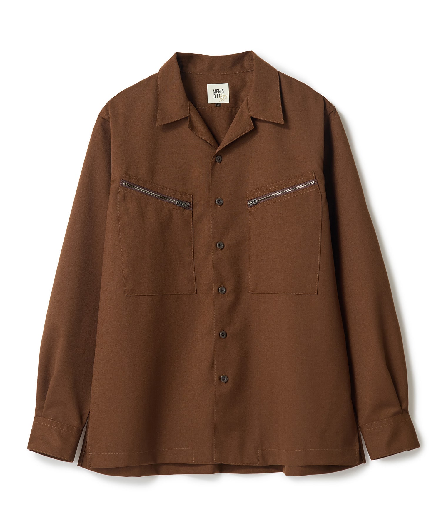 MooRER ブラウン シャツ SMART MERINO オープンカラーワークシャツ｜メンズファッション通販