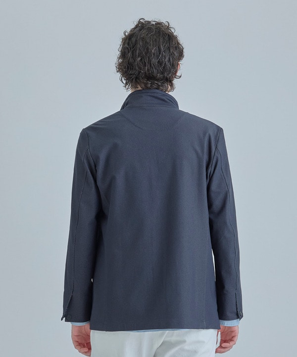 シャンブレー調ハイテンショントリコット スタンドカラーカーデブルゾン＜接触冷感/速乾/UVカット＞ 詳細画像 3