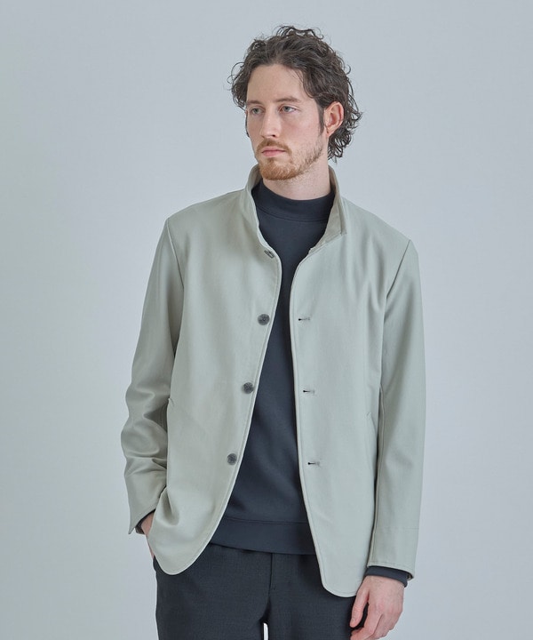 シャンブレー調ハイテンショントリコット スタンドカラーカーデブルゾン＜接触冷感/速乾/UVカット＞ 詳細画像 4