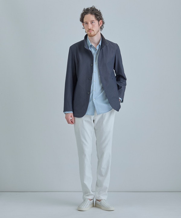 シャンブレー調ハイテンショントリコット スタンドカラーカーデブルゾン＜接触冷感/速乾/UVカット＞ 詳細画像 5