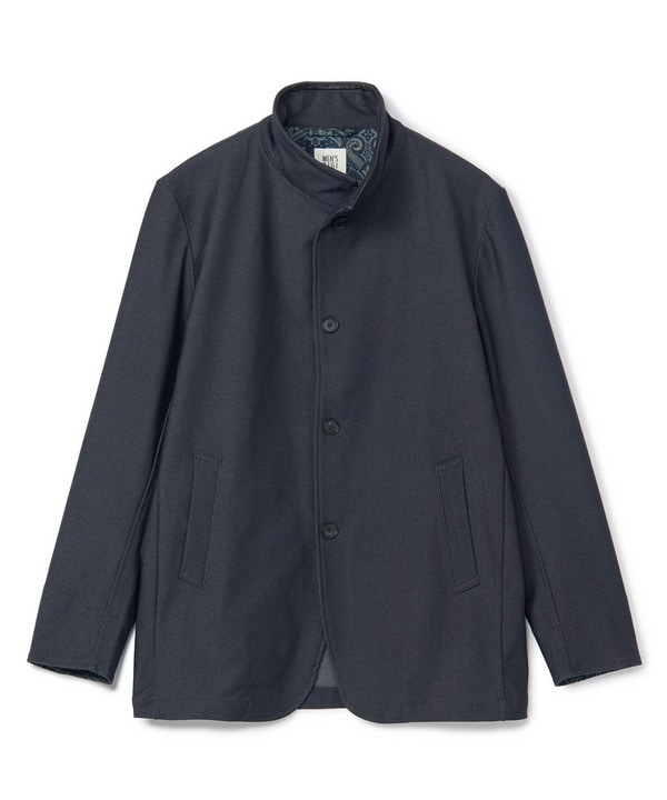 シャンブレー調ハイテンショントリコット スタンドカラーカーデブルゾン＜接触冷感/速乾/UVカット＞ 詳細画像 ネイビー 1