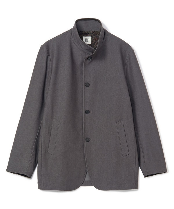 シャンブレー調ハイテンショントリコット スタンドカラーカーデブルゾン＜接触冷感/速乾/UVカット＞ 詳細画像 チャコールグレー 1
