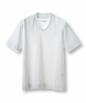 【ACTIVE TAILOR/アクティブテイラー】シルケットスムースVネックTシャツ＜接触冷感 / UVカット＞