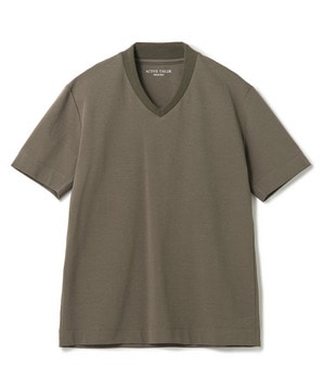 【ACTIVE TAILOR/アクティブテイラー】シルケットスムースVネックTシャツ＜接触冷感 / UVカット＞