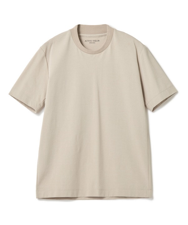 【ACTIVE TAILOR/アクティブテイラー】シルケットスムースクルーネックTシャツ＜接触冷感 / UVカット＞ 詳細画像 ベージュ 1