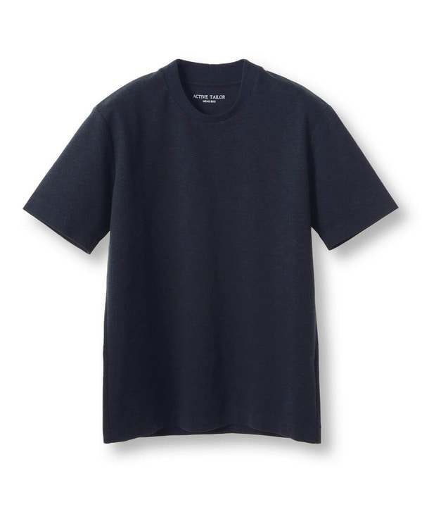 【ACTIVE TAILOR/アクティブテイラー】シルケットスムースクルーネックTシャツ＜接触冷感 / UVカット＞ 詳細画像 ネイビー 1