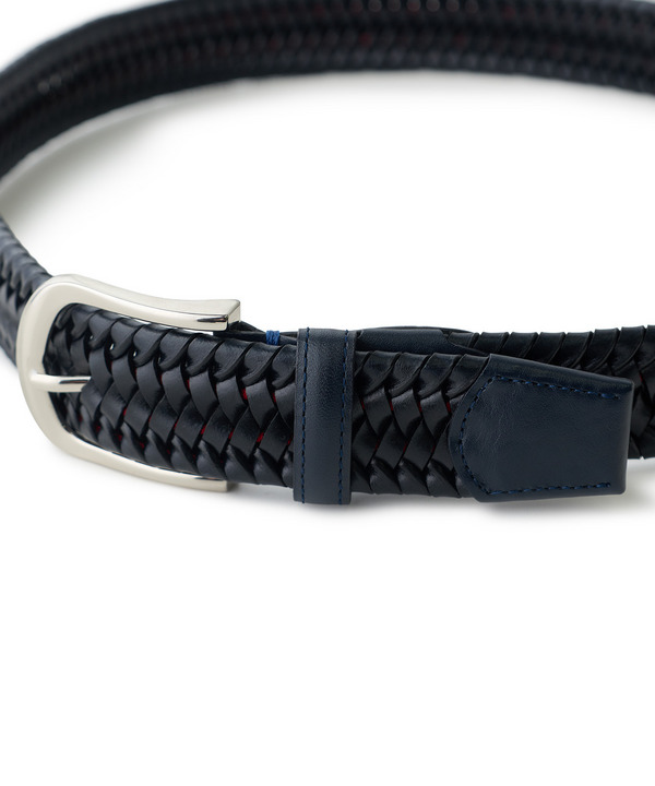 【DOMODOSSOLA/ドモドッソラ】レザーメッシュプレーンベルト 詳細画像 1