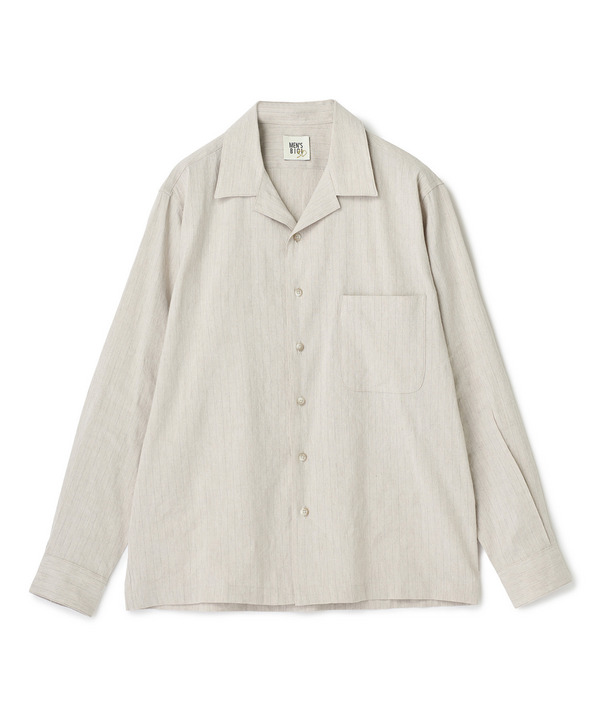 SMART MERINO/ヴィスコースリネン オープンカラーシャツ＜軽量/通気性＞＜ストレッチ＞ 詳細画像 ベージュ 1