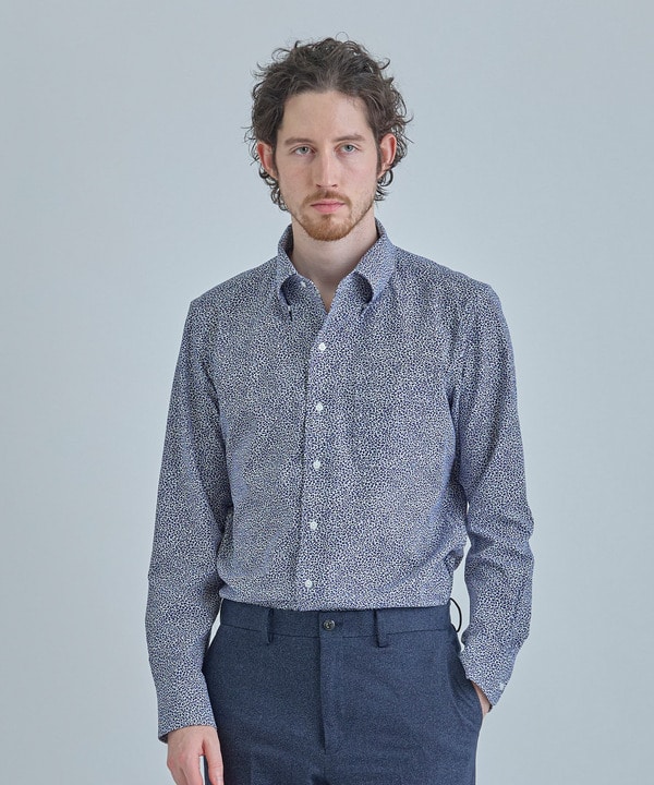 【ACTIVE TAILOR/アクティブテイラー】ドットエアーフラワープリントドレスシャツ＜ストレッチ/吸水速乾/通気性＞ 詳細画像 1