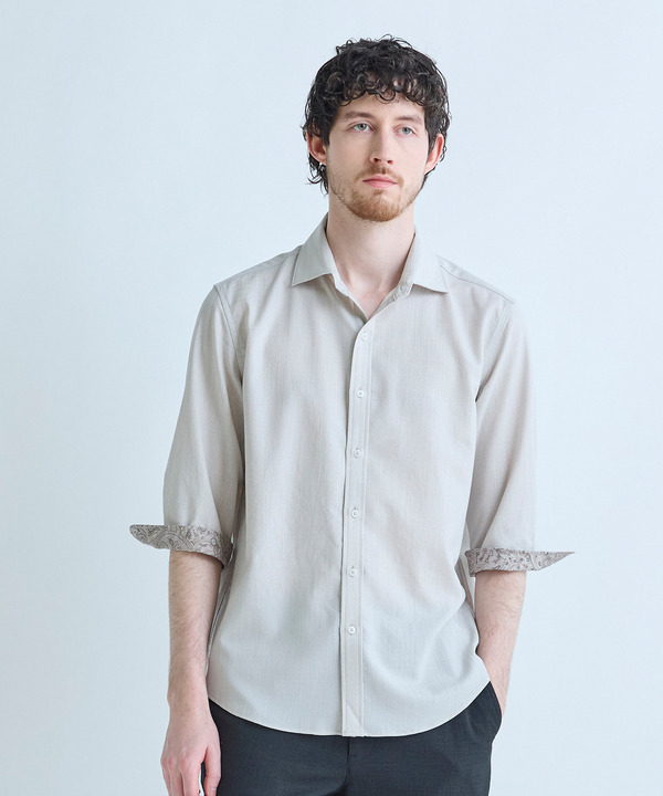 トリアセ麻調 7分袖シャツ＜接触冷感/UVカット/イージーケア＞ 詳細画像 4