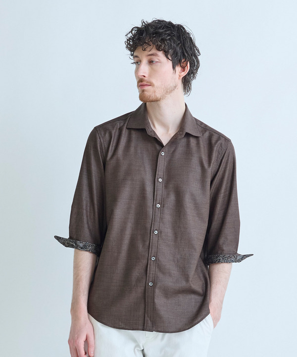 トリアセ麻調 7分袖シャツ＜接触冷感/UVカット/イージーケア＞ 詳細画像 5