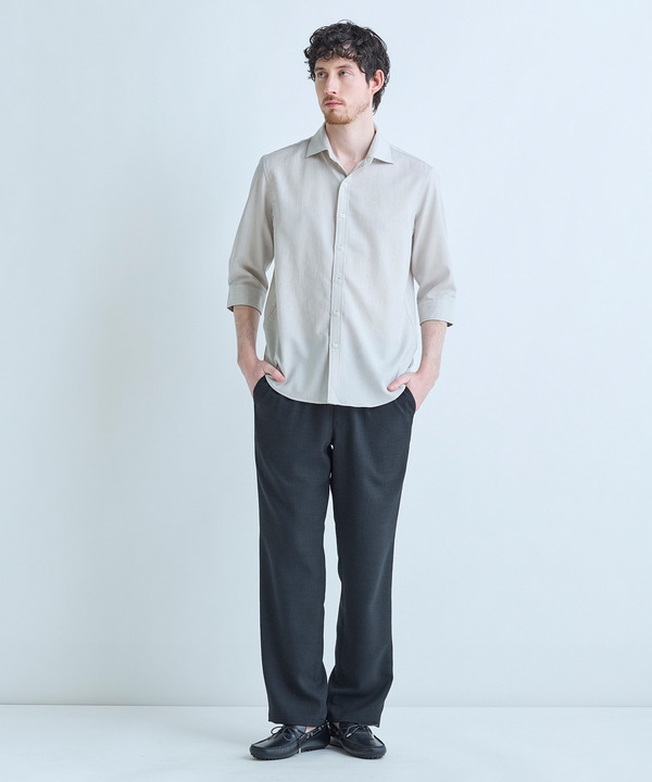 トリアセ麻調 7分袖シャツ＜接触冷感/UVカット/イージーケア＞ 詳細画像 6