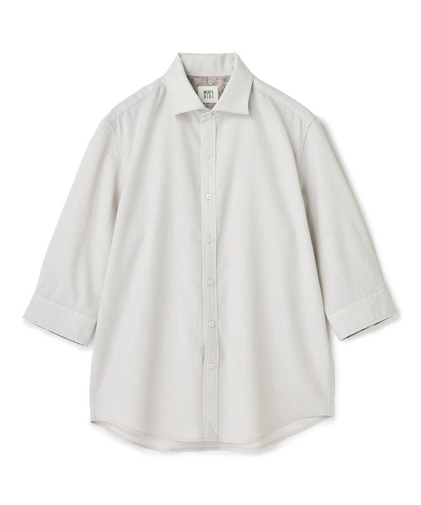 トリアセ麻調 7分袖シャツ＜接触冷感/UVカット/イージーケア＞ 詳細画像 ライトグレー 1