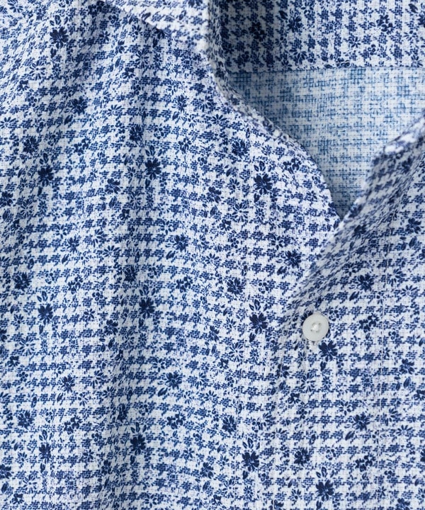 千鳥格子xフラワープリント七分袖シャツ＜吸水速乾、ストレッチ＞ 詳細画像 15