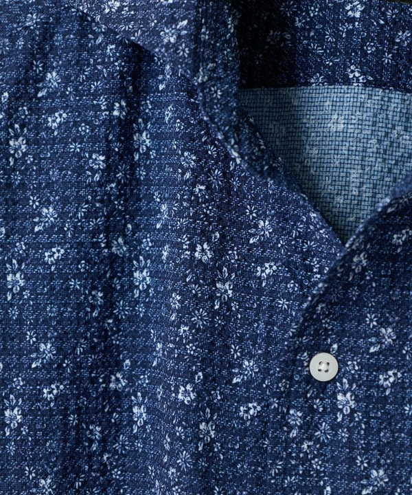 千鳥格子xフラワープリント七分袖シャツ＜吸水速乾、ストレッチ＞ 詳細画像 16