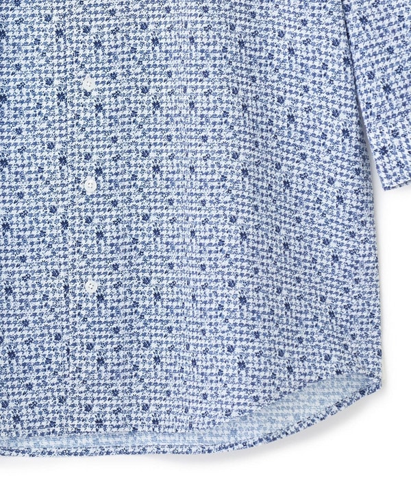 千鳥格子xフラワープリント七分袖シャツ＜吸水速乾、ストレッチ＞ 詳細画像 19