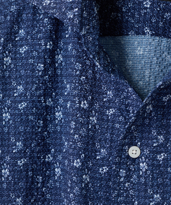 千鳥格子xフラワープリント七分袖シャツ＜吸水速乾、ストレッチ＞ 詳細画像 8