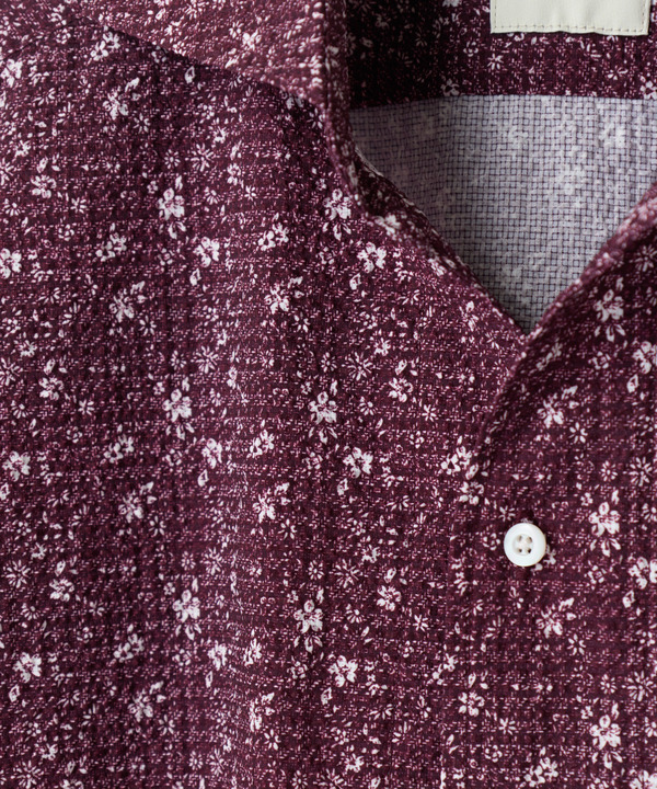 千鳥格子xフラワープリント七分袖シャツ＜吸水速乾、ストレッチ＞ 詳細画像 9