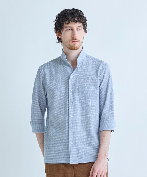 ストレッチサッカー七分袖シャツ＜ストレッチ/通気性＞ 詳細画像 2