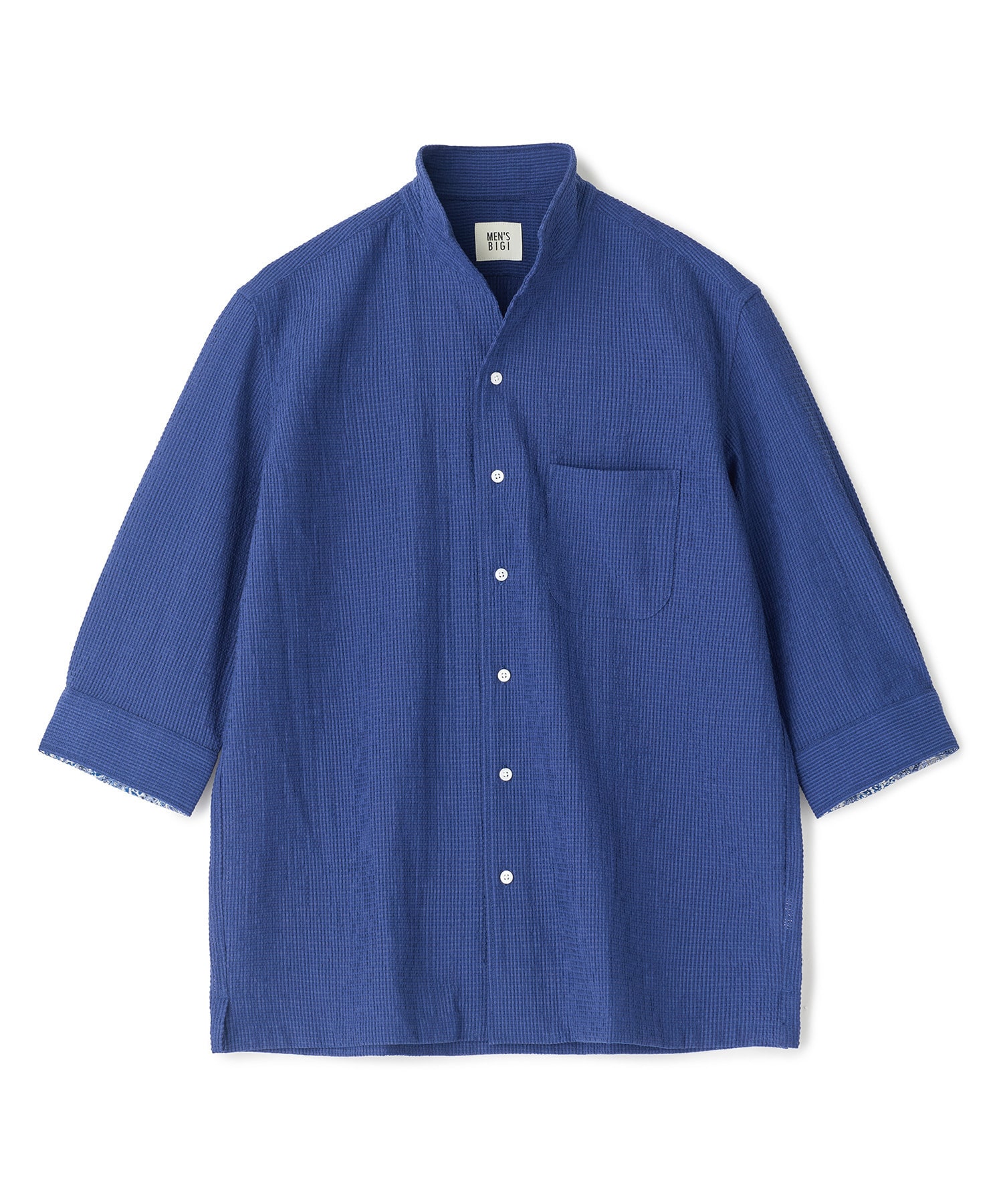 Bogey Boys ネイビー Mサイズ シャツ　日本未入荷 ストレッチサッカー七分袖シャツ＜ストレッチ/通気性＞｜メンズ