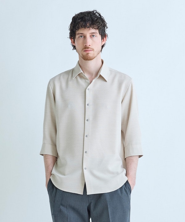 ブッチャー七分袖シャツ＜ストレッチ/イージーケア/吸汗性/通気性＞ 詳細画像 1