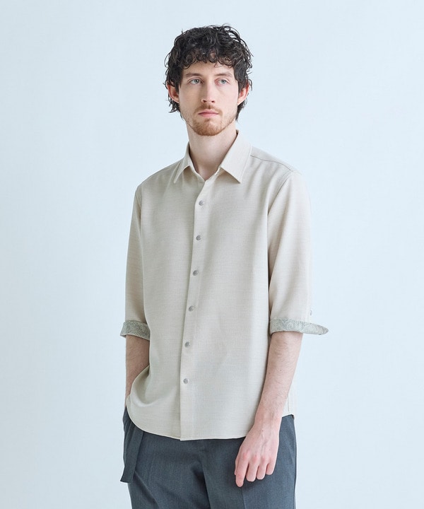 ブッチャー七分袖シャツ＜ストレッチ/イージーケア/吸汗性/通気性＞ 詳細画像 2