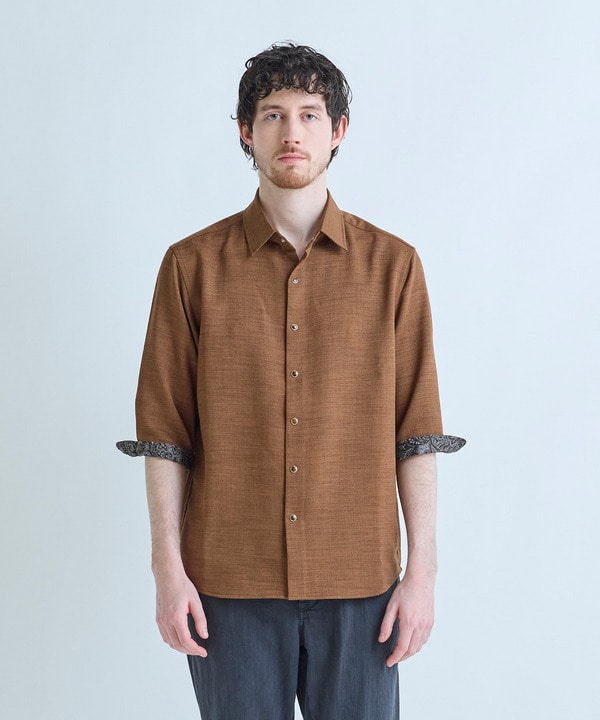 ブッチャー七分袖シャツ＜ストレッチ/イージーケア/吸汗性/通気性＞ 詳細画像 6