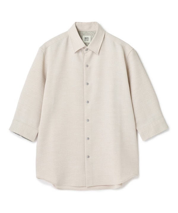 ブッチャー七分袖シャツ＜ストレッチ/イージーケア/吸汗性/通気性＞ 詳細画像 ベージュ 1