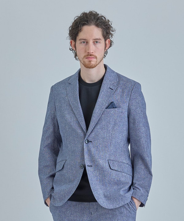 【ACTIVE TAILOR】Dot Air ヘリンボーン&times;千鳥格子/デニム柄 セットアップジャケット＜通気性/吸水速乾/ストレッチ＞ 詳細画像 5