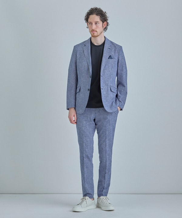 【ACTIVE TAILOR】Dot Air ヘリンボーン&times;千鳥格子/デニム柄 セットアップジャケット＜通気性/吸水速乾/ストレッチ＞ 詳細画像 9