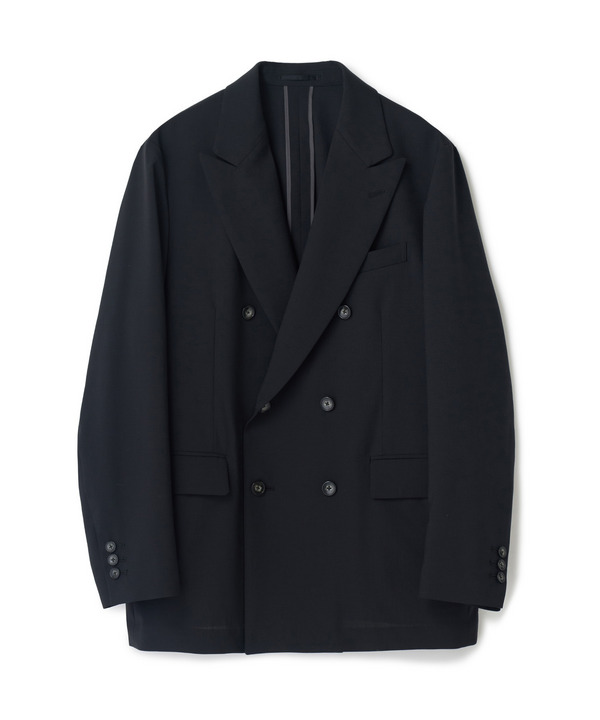 SMART MERINOウールトロピカル/グレンチェック ダブルジャケット＜防シワ＞＜軽量＞＜ストレッチ＞ 詳細画像 ブラック 1