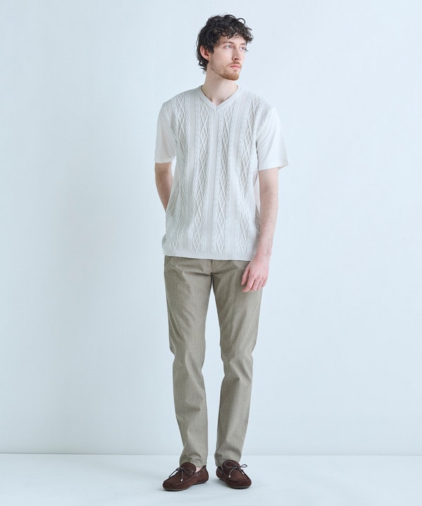 シャドーヘリンボーンストレッチパンツ 詳細画像 14