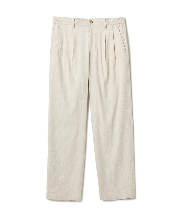 SMART MERINO/ヴィスコースリネン 2タックイージーパンツ＜軽量/通気性＞＜ストレッチ＞ 詳細画像 ベージュ 1