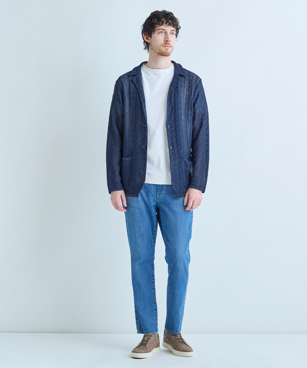 変形アーガイルシアーニットジャケット 詳細画像 10