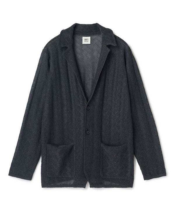 変形アーガイルシアーニットジャケット 詳細画像 ブラック 1