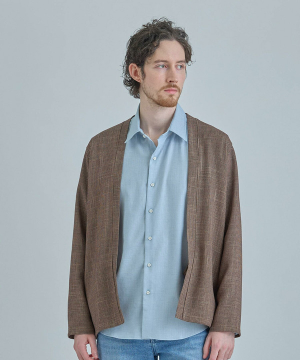 トリッカーカラミ ノーカラーカーディガン 詳細画像 4