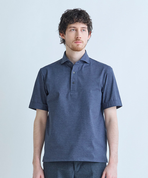 ドットメッシュジャージカッタウェイポロシャツ＜通気性、接触冷感＞ 詳細画像 1